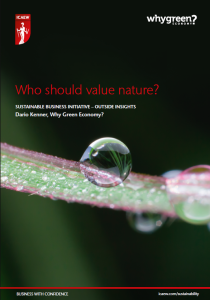 Who should value nature? (Why Green Economy?)